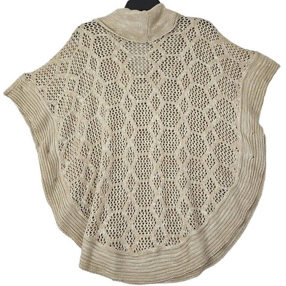 Two-One-Two New York ~Woman Size XL~ Beige Knit Cowl Neck Kimono Sweater Boho. - Picture 9 of 12